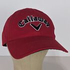 Callaway Golf Strapback Hat Baseball Cap Red Adjustable Embroidered Spellout EUC