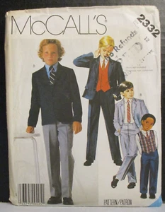 Chaqueta Chaleco Pantalones McCall's Patrón 2332 Niños Talla 12 Pecho 30" Cintura 26" Corte De Colección - Imagen 1 de 13