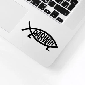 Darwin Fisch Vinyl Aufkleber Aufkleber für Laptop Ichthys Symbol christlicher Glaube - Bild 1 von 1