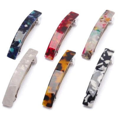 6 Pcs Acrylic Large French Hair Barrettes Clips for Women Thick Hair Long Hair Foto 1 de 4