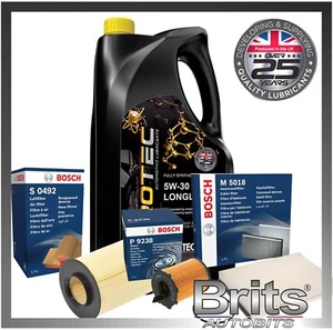 SERVICE KIT FOR FORD FOCUS C-MAX 1.6 TDCI MK3 BOSCH FILTERS SET & OIL 2010-2019 - Picture 1 of 5