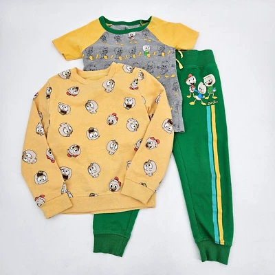 The Disney Store Duck Tales Conjunto Pantalones Camisa Talla XS Pequeño Huey Dewey Louie Foto 1 de 4