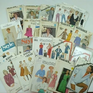 Sewing Pattern Bundle Vintage 1970s Butterick Kwik Sew 1980s Bulk Lot Size 8 10 - Picture 1 of 6