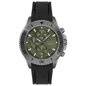 HUGO BOSS MENS ADMIRAL CHRONO WATCH HB1513967 OLIVE DIAL - WARRANTY - RRP 399.00 - Picture 1 of 3