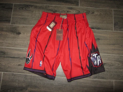 NWT Toronto Raptors Red NBA Basketball Mitchell & Ness Shorts Swingman L Retro Cover