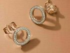 1 CT Simulated Diamond Women Stud Earrings 14K Rose Gold Plated Silver