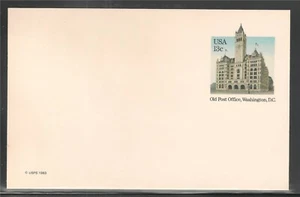 USA #UX99, postfrische Postkarte - 1983 13c Old Post Office, Washington, D.C - Bild 1 von 1