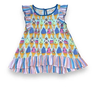 Matilda Jane Girls 4 Scream for Ice Cream Let’s Go Together Tunic Top Striped - Picture 1 of 5