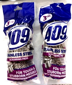 2 packs - Formula 409 Stainless Steel Scrubbing Pads Pack of 3 pads each - Picture 1 of 1