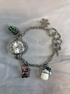 Silver 9” Chain Watch Christmas Theme Missing Battery - Picture 1 of 1