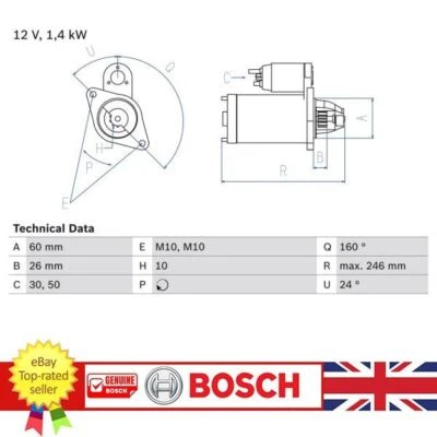 Arranque Para Chrysler CROSSFIRE Mercedes Clase C Clk Clase E A0051516501 Foto 1 de 2