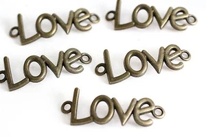 5 Stck. Antike Bronze Liebe Verbinder 1-3 Tage Versand - Bild 1 von 2