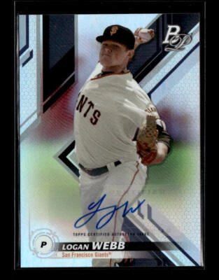 2019 Bowman Platinum #TOP-30 Logan Webb Top Prospects Autographs - Image 1 of 2