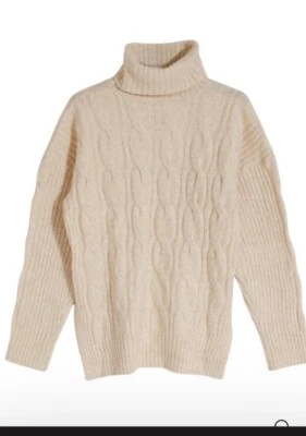 Brand New Monsoon Cream Cable Design Roll Neck Jumper Sizes 8-20 - Image 1 of 3