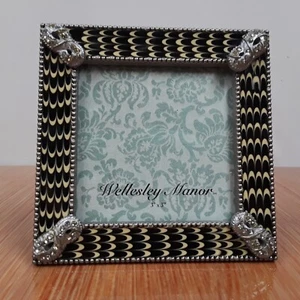 Wellesley Manor Enameled Metal 3x3 Photo Frame Masquerade - Picture 1 of 12