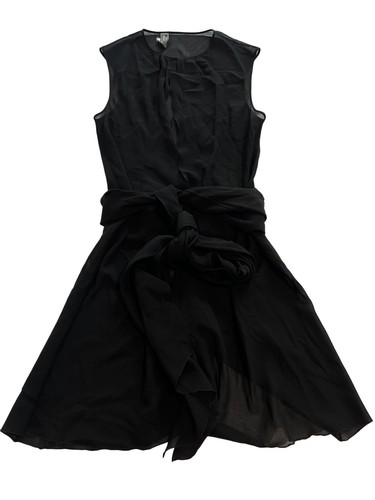 Gianni Versace Couture Mini Abito Vintage Grande Cravatta a Nastro Nero