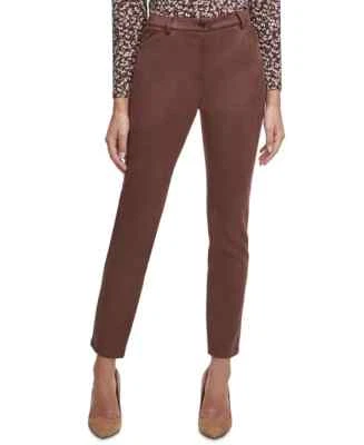 Tommy Hilfiger Mujeres Imitación Gamuza BERKELEY Pantalones al Tobillo Nuevos con Etiquetas Marrón Oscuro Talla 8 Foto 1 de 2