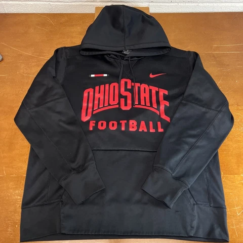 Ohio State Buckeyes Hoodie Mens Large Black Long Sleeve Pullover Nike Dri Fit Cover