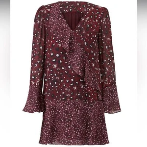 Parker Kimberly Combo Silk Mini Ruffle Dress Size XL - Picture 1 of 10