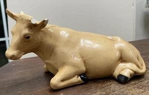 Vintage Holland Form Krippe Kuh Ochse groß beige liegend Weihnachten - Bild 1 von 6