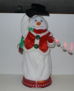 Gemmy Spinning Snowflake Snowman Red Green RARE Animated SEE VIDEO - Picture 1 of 15