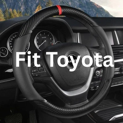 Cubierta de volante de coche de cuero premium para Toyota RAV4 Prime, Corona Fit 15 pulgadas Foto 1 de 4