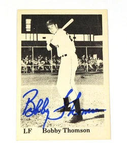 Tarjeta firmada por Bobby Thomson 1975 TCMA Giants de todos los tiempos #11 Giants automática - Imagen 1 de 2