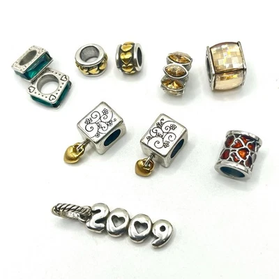 Lote De 10 Dijes Brighton Spacers Cuentas Cuelga Cristales Esmalte Multicolor 2009 Foto 1 de 4