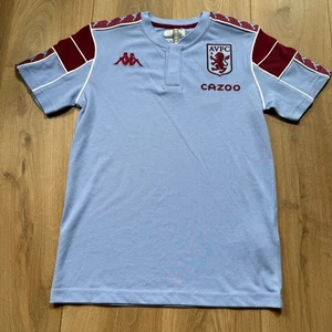 Aston Villa Kappa Cazoo Polo Button Shirt Short sleeve Blue Small - Picture 1 of 8