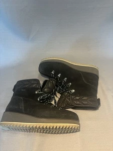 UGG Birch Waterproof Black Suede Wool lined Wedge boots Size 5.5 - Picture 1 of 5