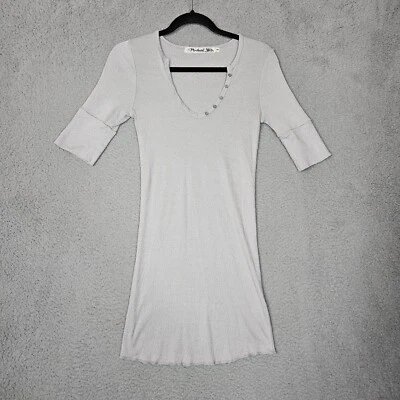 Minivestido para mujer Michael Stars gris cuello en V media manga talla única Foto 1 de 4