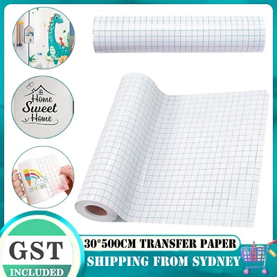 300mmx5m Vinyl Transfer Paper Tape Roll Cricut Adhesive Clear Alignment Grid AUS - image 1 of 4