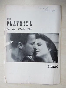 February 1st, 1954 - Music Box Theatre Playbill w/Ticket - Picnic - Ralph Meeker - Picture 1 of 3