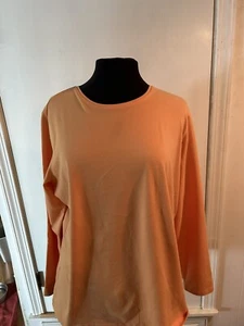 Talbots Long Sleeve Cotton T Shirt Light Orange- Sz XL - Bild 1 von 6