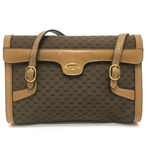 GUCCI 067 Micro GG Old Gucci Tote Bag Shoulder Bag GGCanvasxLeather Brown - Foto 1 di 12