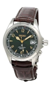 SEIKO Prospex Alpinist Auto 39.5MM Green Dial Brown Leather Men's Watch SPB121 - Picture 1 of 4