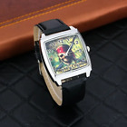 PIRATES OF THE CARIBBEAN WATCH Men's Boy's Leather Square Analog Wristwatch Gift