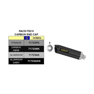 Marmitta ARROW slip-on race-tech nero per Kawasaki 800 Z800 E 2013-2016 Foto 1 de 2