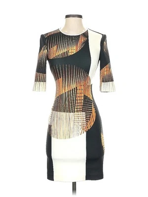 Vestido de neopreno estampado negro y tostado Clover Canyon mediano Foto 1 de 4