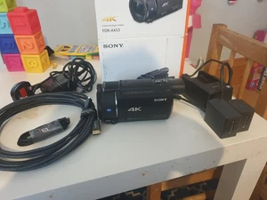 Sony FDR-AX53 4K Camcorder BOXED + Spare Battery + External Charger - Picture 1 of 8