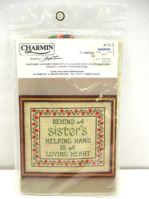Kit de punto de cruz contado CHARMIN DETRÁS DE UNA HERMANA... #13-3 Janlynn Corp EE. UU. NUEVO Foto 1 de 4