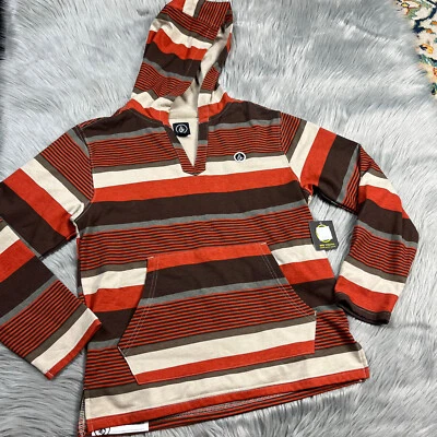 Volcom Surf Skate Boys Mar Azul Poncho Pullover Sweater Striped Size M - Image 1 of 4