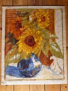 Else von Schmiedeberg-Blume, Farbholzschnitt, Signiert u. betitelt, Sonnenblumen - Bild 1 von 8