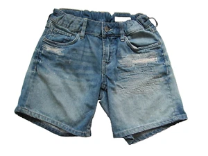 Girls Justice Denim Jean Shorts Elastic Waist Size 10 Med Wash - Picture 1 of 4