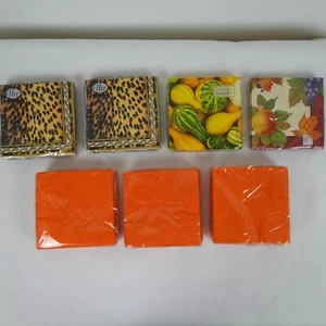 Tovaglioli di carta stampa animalier arancione 7 confezioni mai aperti cocktail decoupage party - Foto 1 di 15
