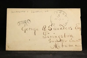 Confederate: Virginia, Lynchburg 1860s Civil War Stampless Cover to Alabama - Picture 1 of 2