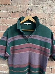 Vintage Perry Ellis Men’s Polo, Sz Medium, Stripe 100% Cotton Early 80’s Preppy - Picture 1 of 8