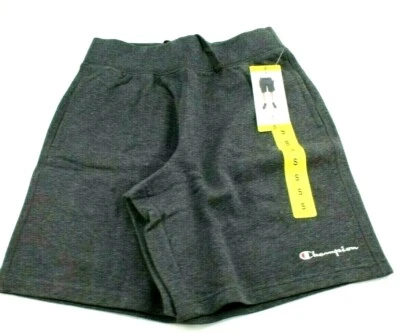 Pantalones Cortos de Sudadera CHAMPION Talla Pequeña Gris 3 Bolsillos Logotipo Escritura Jersey Cordón Hombres Foto 1 de 4