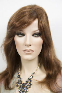 Auburn (warmer brown red) Red Long Human Hair Monofilament Hand Tied Wavy Wigs