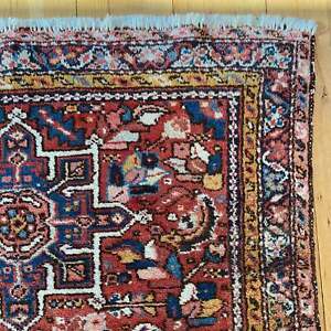 Vintage Rug 3' 6 x 4' 9 Red Farmhouse Tribal Oriental Rug